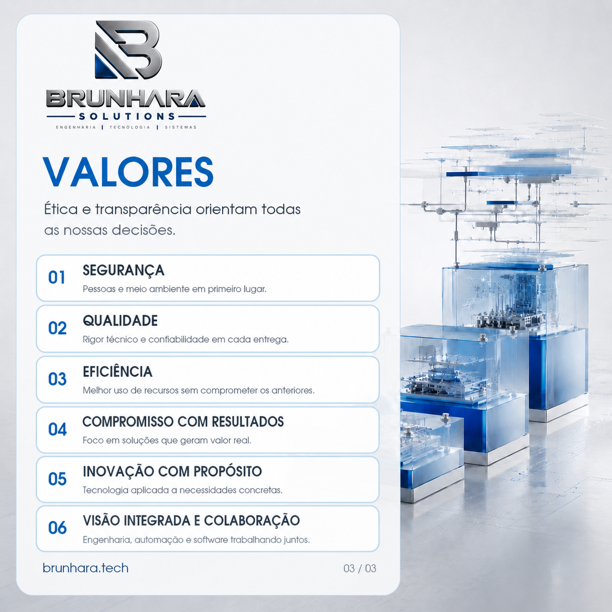 Imagem institucional sobre os valores da BRUNHARA SOLUTIONS